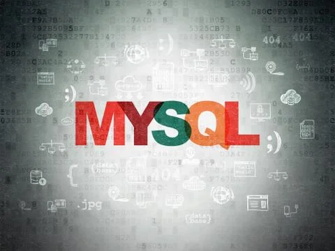 Software concept: MySQL on Digital Data Paper background 스톡 일러스트