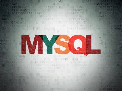 Software concept: MySQL on Digital Paper background 스톡 일러스트