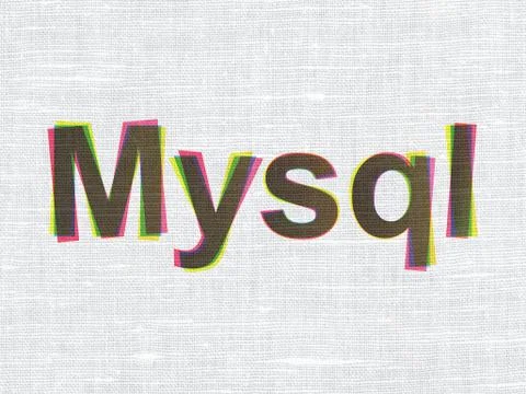 Software concept: MySQL on fabric texture background イラスト素材