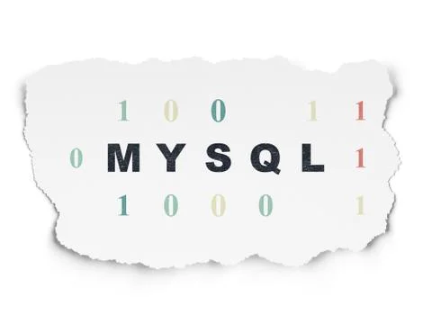 Software concept: MySQL on Torn Paper background イラスト素材