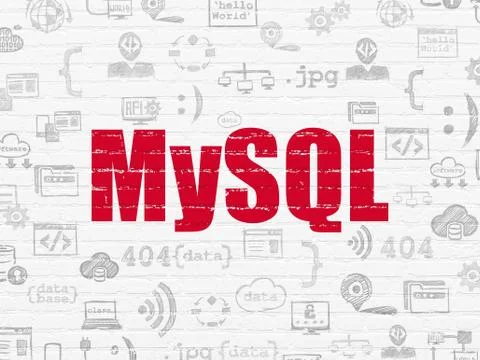 Software concept: MySQL on wall background Stock-Illustration