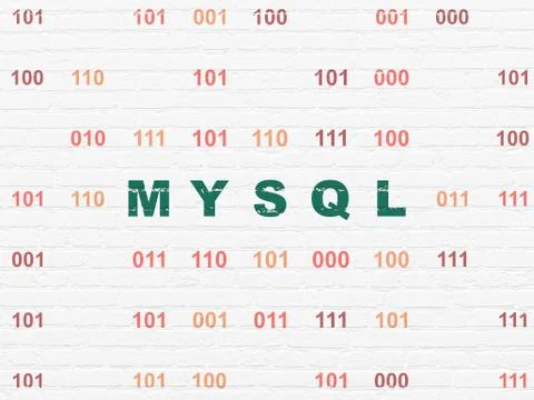 Software concept: MySQL on wall background Stock Illustration