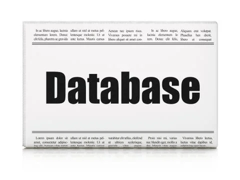 Software concept: newspaper headline Database 스톡 일러스트