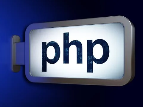 Software concept: Php on billboard background 스톡 일러스트