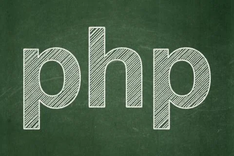 Software concept: Php on chalkboard background Illustrazione stock