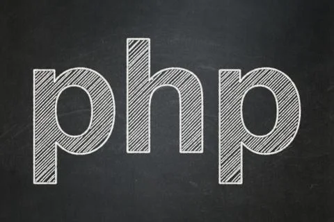 Software concept: Php on chalkboard background イラスト素材