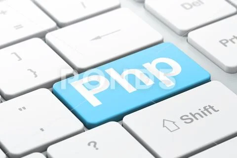 Software concept: Php on computer keyboard background 库存插图