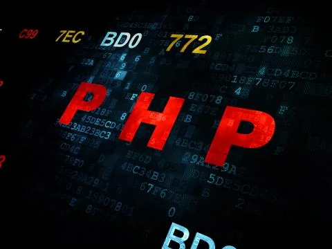 Software concept: Php on Digital background 스톡 일러스트