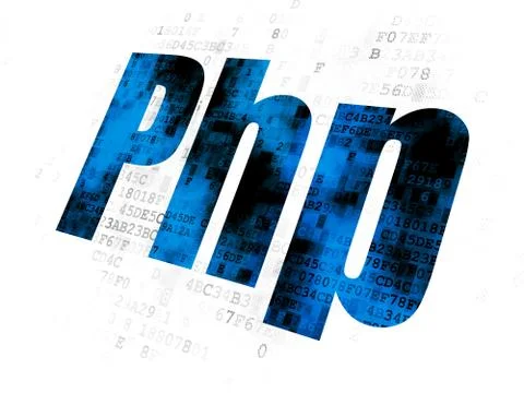 Software concept: Php on Digital background 스톡 일러스트