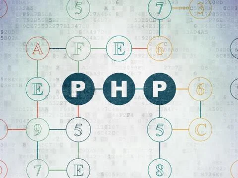 Software concept: Php on Digital Data Paper background Stock Illustration