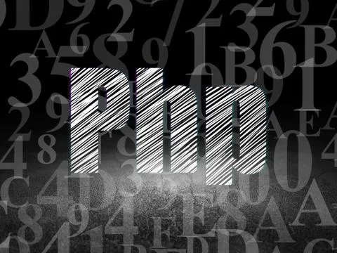 Software concept: Php in grunge dark room Illustration