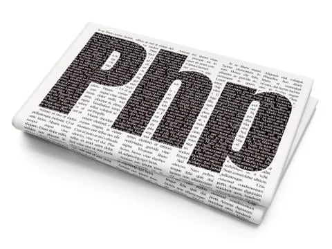 Software concept: Php on Newspaper background イラスト素材