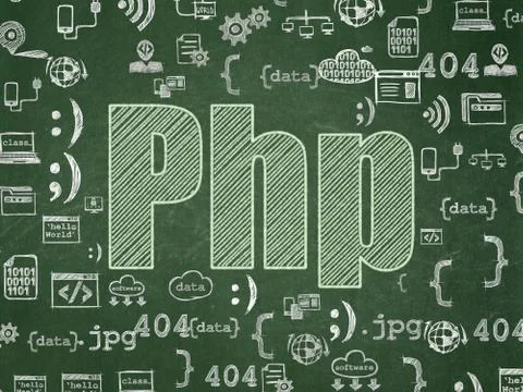 Software concept: Php on School board background Stock-Illustration
