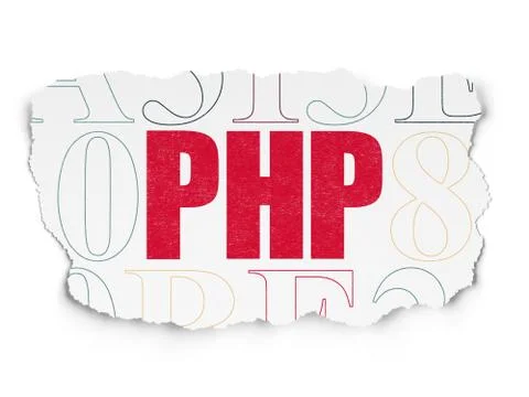Software concept: Php on Torn Paper background Illustrazione stock
