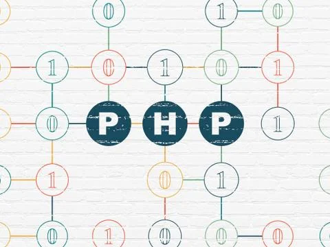 Software concept: Php on wall background Illustration