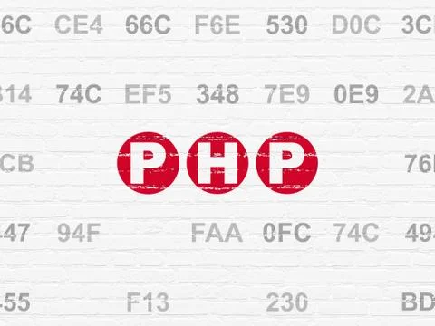Software concept: Php on wall background イラスト素材