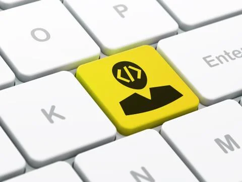 Software concept: Programmer on computer keyboard background Stock Illustration