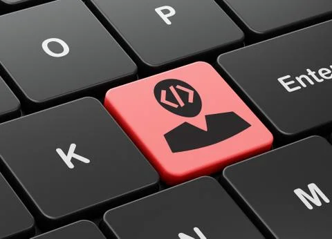 Software concept: Programmer on computer keyboard background Stock-Illustration