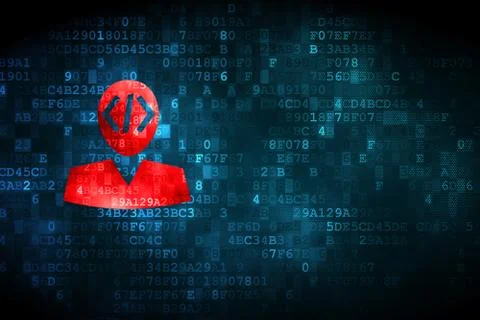 Software concept: Programmer on digital background Illustrazione stock