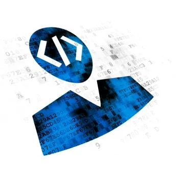 Software concept: Programmer on Digital background 스톡 일러스트