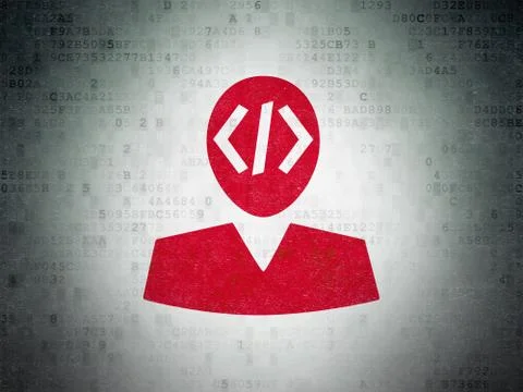 Software concept: Programmer on Digital Paper background Illustrazione stock