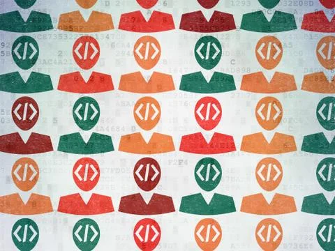 Software concept: Programmer icons on Digital Paper background Stock Illustration