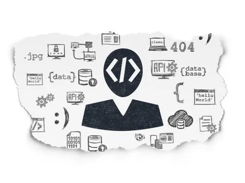 Software concept: Programmer on Torn Paper background Stock-Illustration