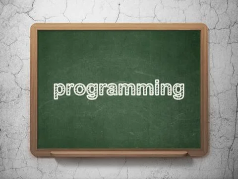 Software concept: Programming on chalkboard background 스톡 일러스트
