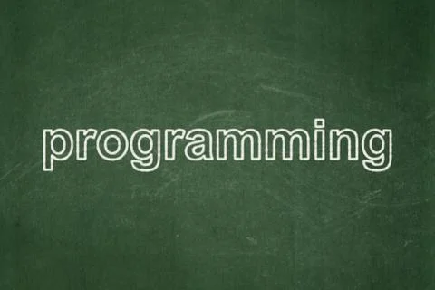 Software concept: Programming on chalkboard background Illustrazione stock