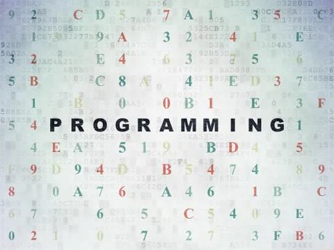 Software concept: Programming on Digital Data Paper background イラスト素材