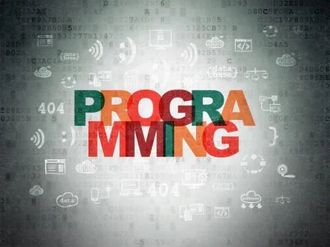 Software concept: Programming on Digital Data Paper background Stockillustratie