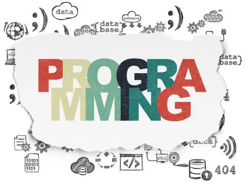 Software concept: Programming on Torn Paper background Stock Illustration