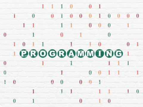 Software concept: Programming on wall background 스톡 일러스트