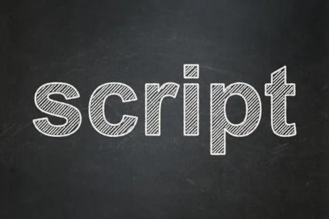 Software concept: Script on chalkboard background Stock Illustration