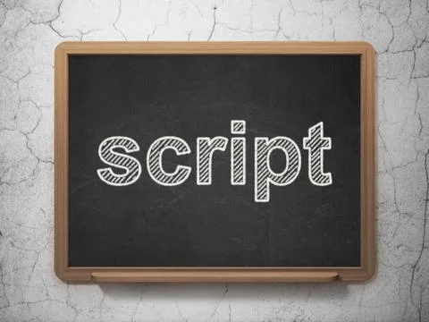 Software concept: Script on chalkboard background Stock Illustration