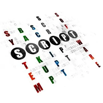 Software concept: Script in Crossword Puzzle Stock Illustration