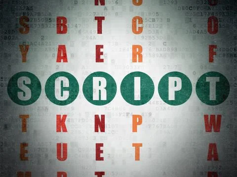 Software concept: Script in Crossword Puzzle Stockillustratie