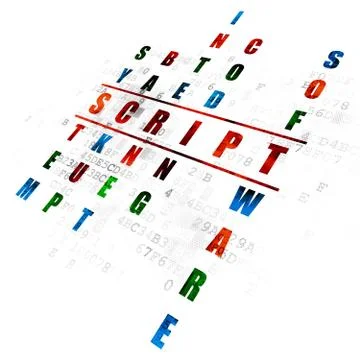 Software concept: Script in Crossword Puzzle Stock Illustration