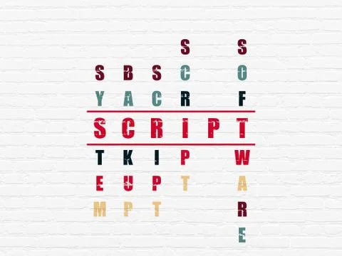 Software concept: Script in Crossword Puzzle Stock Illustration