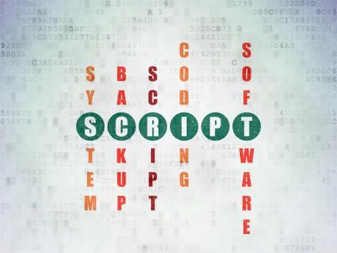 Software concept: Script in Crossword Puzzle イラスト素材