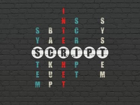 Software concept: Script in Crossword Puzzle Stock-Illustration