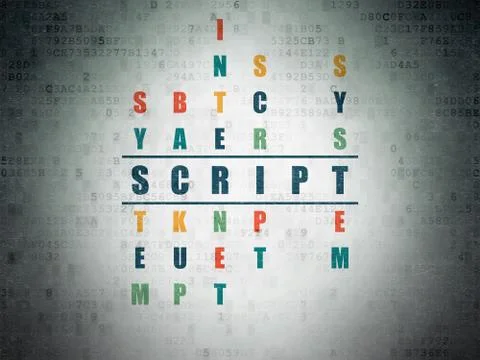 Software concept: Script in Crossword Puzzle Stock-Illustration