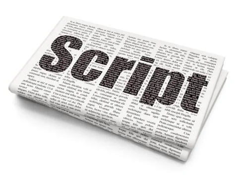 Software concept: Script on Newspaper background Illustrazione stock