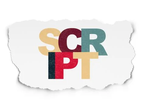 Software concept: Script on Torn Paper background 库存插图