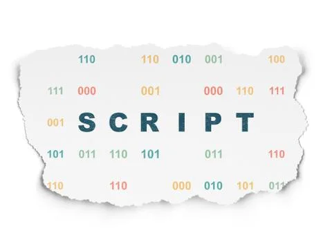 Software concept: Script on Torn Paper background 库存插图
