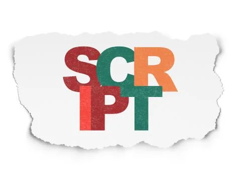 Software concept: Script on Torn Paper background 库存插图