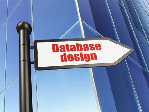 Software concept: sign Database Design on Building background Stock-Illustration