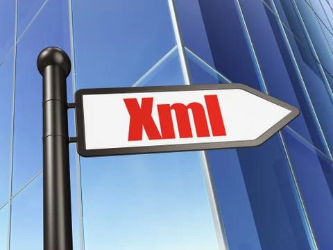 Software concept: sign Xml on Building background Stock Illustration