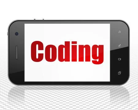 Software concept: Smartphone with Coding on display Stock Illustration