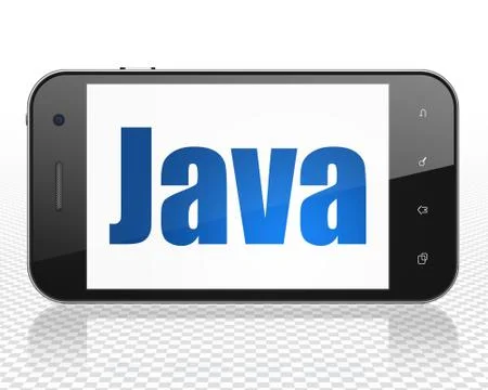 Software concept: Smartphone with Java on display 스톡 일러스트